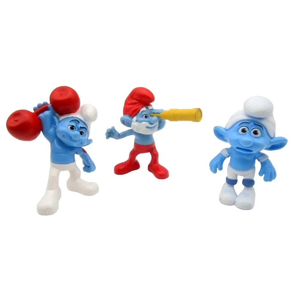 Smurf Action Figures PVC Peyo 2011 Toy Papa, Hefty, Panicky Lot of 3 McDonalds